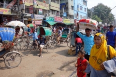 Gatuscen nära Buriganga river, old Dhaka.