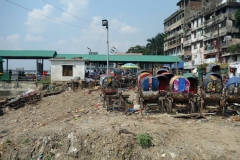 Riktigt slitet område vid Buriganga river, old Dhaka.