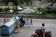 Police checkpoint, Gulshan North Ave, Gulshan 2, Dhaka.