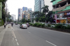 Gatuscen längs Gulshan Ave, Gulshan 1, Dhaka.