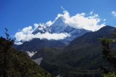 Ofattbart vackra Ama Dablam (6812 m), EBC-trekken mellan Tengboche och Dingboche.