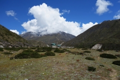 Lilla, lilla byn Orsho en kort bit ovanför Somare, EBC-trekken mellan Tengboche och Dingboche.