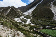 Chula-glaciären som kommer ner från Ama Dablam (6812 m).