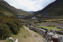 På promenad upp ovanför Dingboche. Acklimatiseringstrek!