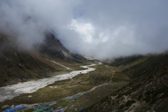 Del av Pheriche och Lobuche-floden från ovan.