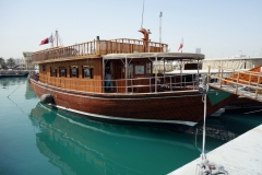 Dhow i hamnen i Doha.