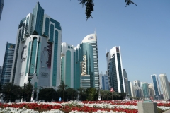 Skyskrapor i stadsdelen West Bay, Doha.