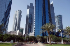 Skyskrapor i stadsdelen West Bay, Doha.