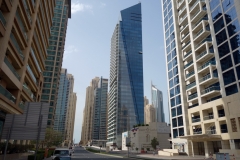 Gatuscen i stadsdelen Dubai Marina, Dubai.