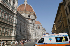 Del av den enorma katedralen Santa Maria del Fiore (Il Duomo), Florens.