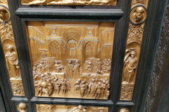 East doors, eller Gates of Paradise , av Lorenzo Ghiberti, The Baptistery of St. John, Piazza di San Giovanni, Florens.