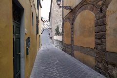 Gatuscen i stadsdelen Oltrarno, Florens.