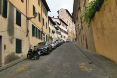 Gatuscen i stadsdelen Oltrarno, Florens.