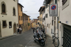 Gatuscen i stadsdelen Oltrarno, Florens.