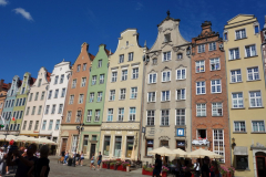 Fasader vid Długi Targ-torget, gamla stan, Gdańsk.