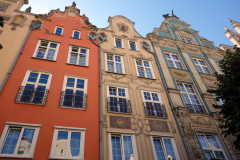 Fasader vid Długi Targ-torget, gamla stan, Gdańsk.