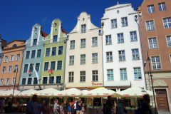 Fasader vid Długi Targ-torget, gamla stan, Gdańsk.