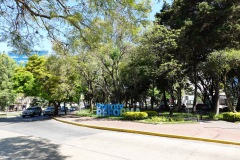 Promenaden längs Avenida La Reforma som skär mellan Zona 9 och Zona 10, Guatemala City.