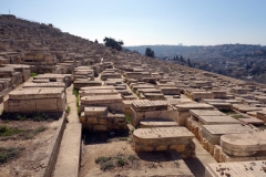 Utsikt över judiska gravar på Olivbergets sluttning, Jerusalem..