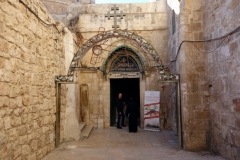 Den koptiska kyrkan vid station 9, Via Dolorosa, Jerusalem.