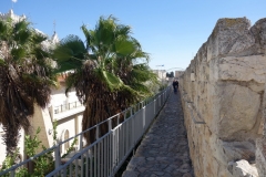 Vandringen på muren runt gamla staden mellan Jaffa Gate och Lion’s Gate, Jerusalem.