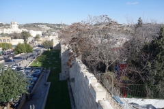 Vandringen på muren runt gamla staden mellan Jaffa Gate och Lion’s Gate, Jerusalem.