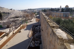 Vandringen på muren runt gamla staden mellan Jaffa Gate och Lion’s Gate, Jerusalem.