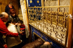 Platsen för Jesu födelse, Grotto of the Nativity, Födelsekyrkan, Betlehem, Västbanken.