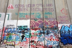Muren som skiljer Västbanken från Israel vid Checkpoint 300, Betlehem.