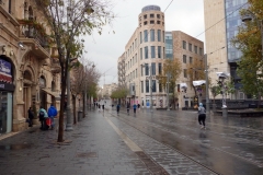 Jaffa Street i centrala Jerusalem under Shabbat.