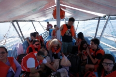 Del av gruppen från Manila som kommit till Leyte bara för att besöka Kalanggaman island.