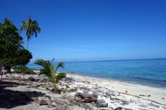 Stranden på norra sidan av Kalanggaman island. Här hittade jag bra snorkling.