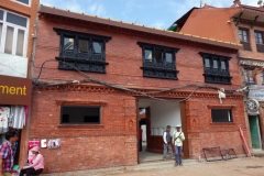 Buddhisttempel på området vid Boudhanath stupa, Katmandu.