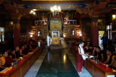 Buddhisttempel på området vid Boudhanath stupa, Katmandu.