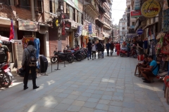 Berömda Freak Street, Katmandu.