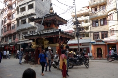 Gatuscen i centrala Katmandu.