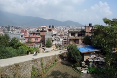 Promenaden till Swayambhunath-templet, Katmandu.