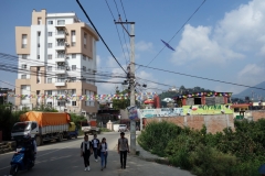 Promenaden till Swayambhunath-templet, Katmandu.