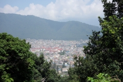 Utsikten över Katmandu från Swayambhunath-komplexet.