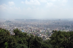 Utsikten över Katmandu från Swayambhunath-komplexet.