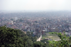 Utsikten över Katmandu från Swayambhunath-komplexet.