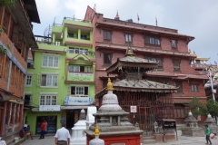 Tempelområdet vid Kathesimbhu stupa i centrala Katmandu.