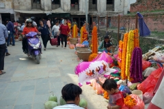 Gatustånd vid Durbar Square, Katmandu.