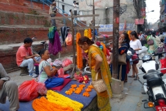 Gatuscen i centrala Katmandu.