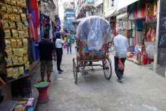 Gatuscen i stadsdelen Thamel, Katmandu.