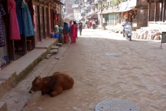 Gatuscen i centrala Bhaktapur.
