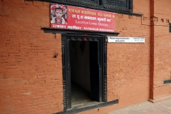 Byggnaden där stadens egen kumari bor, Ratnakar Mahavihar, Patan.