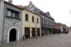 Gatuscen längs Vilniaus gatvė, gamla staden, Kaunas.