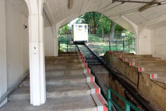 Nedre stationen av Žaliakalnis Funicular Railway, Kaunas.