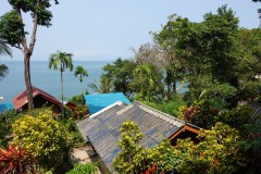 Utsikten från verandan i bungalowen, Mama's Bungalows, Koh Chang.